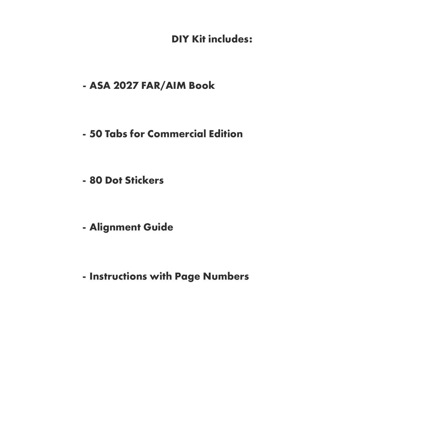 DIY Kit 2027 ASA FAR/AIM Book + 50 Tabs for Commercial Rating - Commercial Kit