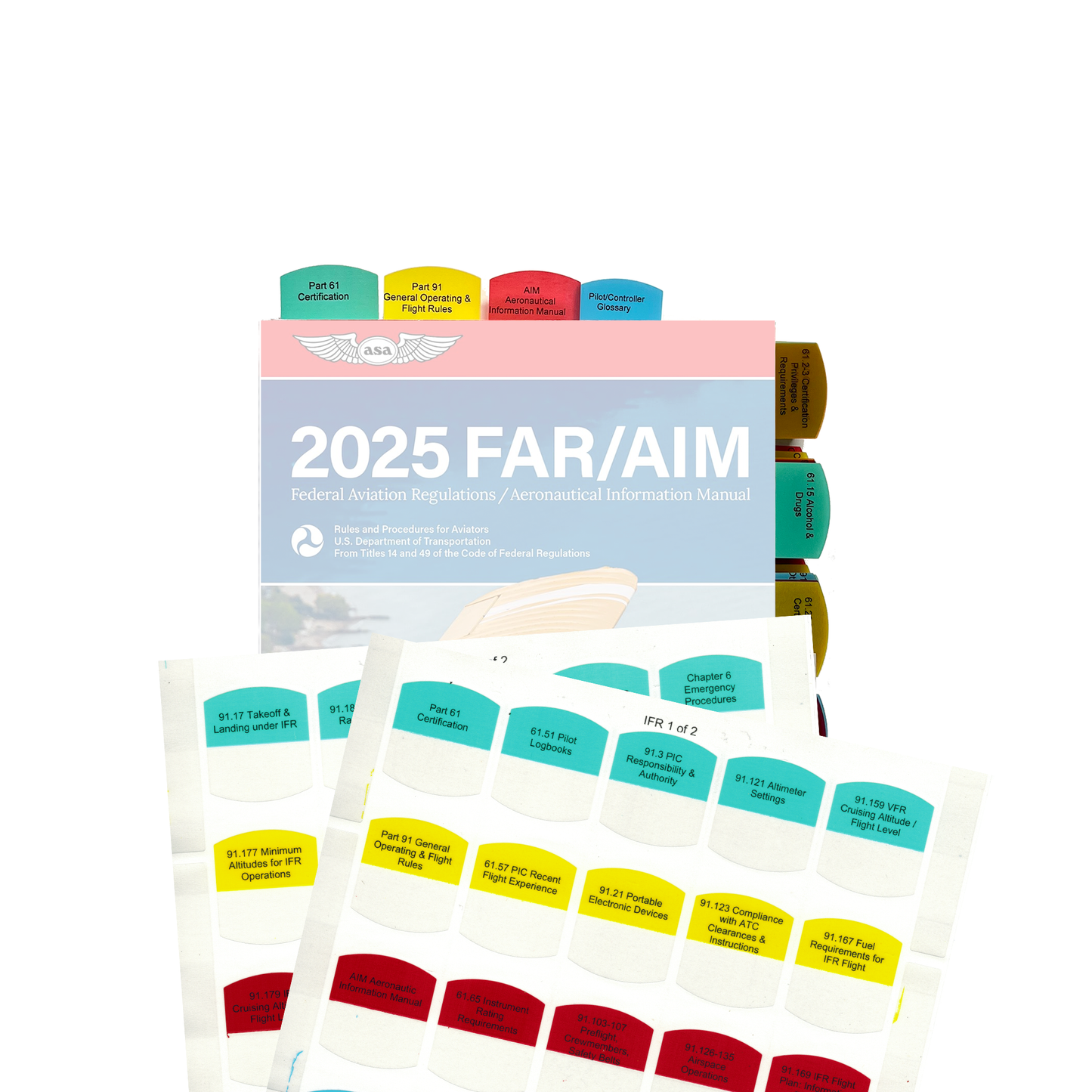 Tabs for FAR/AIM 2025/2024 for Instrument Flight Rules - IFR - 50 tabs