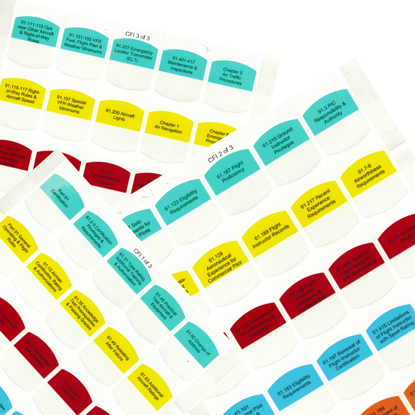 Tabs for FAR/AIM 2025/2024 for Certified Flight Instructor - CFI - 75 tabs