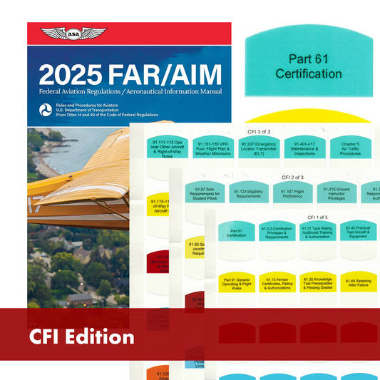 DIY Kit 2025 ASA FAR/AIM Book + 75 Tabs for Certified Flight Instructor - CFI Kit