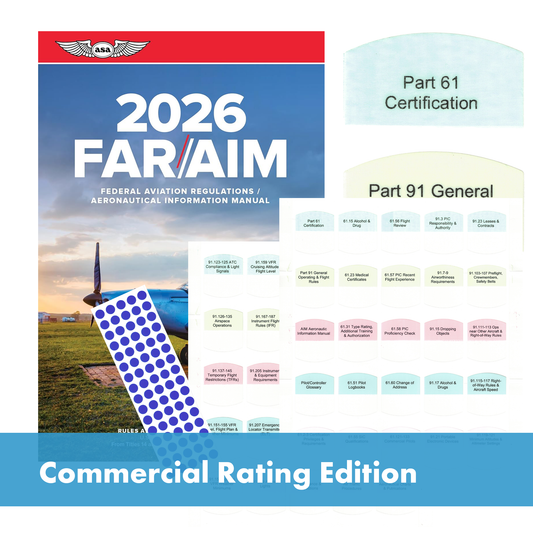 DIY Kit 2026 ASA FAR/AIM Book + 50 Tabs for Commercial Rating - Commercial Kit