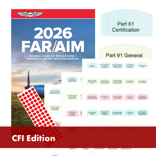 DIY Kit 2026 ASA FAR/AIM Book + 75 Tabs for Certified Flight Instructor - CFI Kit