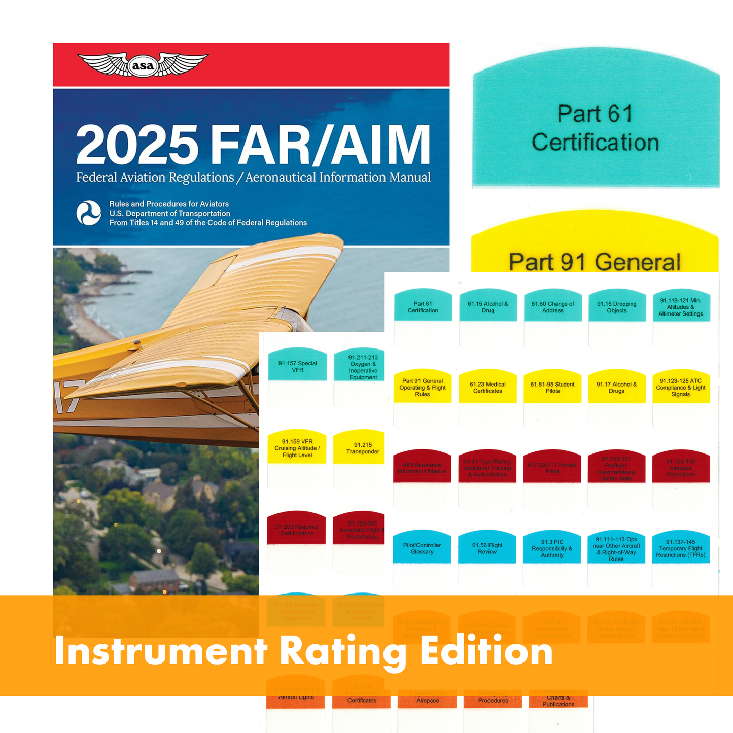 DIY Kit 2025 ASA FAR/AIM Book + 50 Tabs for Instrument Flight Rules - IFR Kit