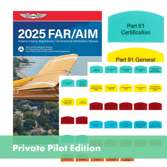 DIY Kit 2025 ASA FAR/AIM Book + 50 Tabs for Private Pilot License - VFR Kit