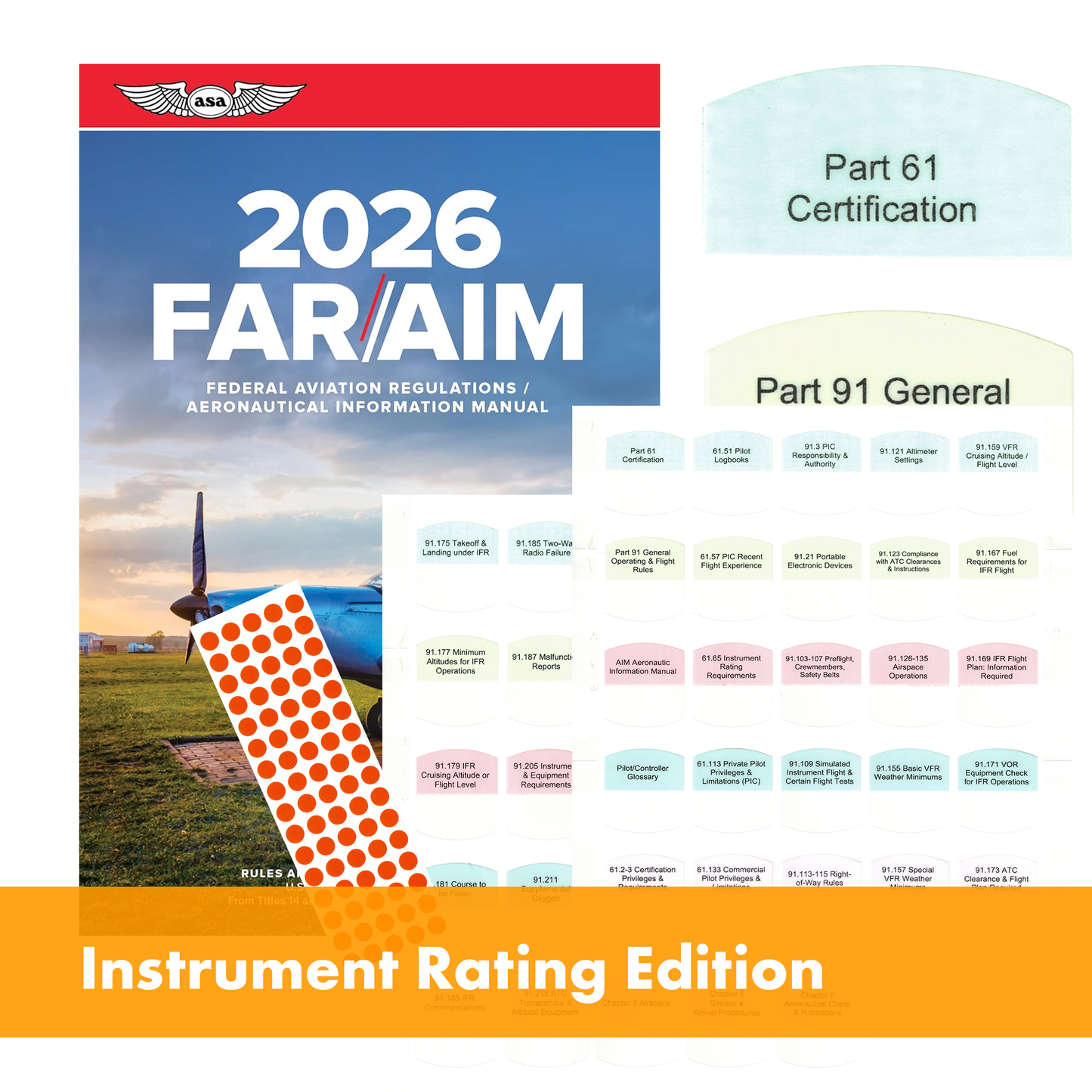 DIY Kit 2026 ASA FAR/AIM Book + 50 Tabs for Instrument Flight Rules - IFR Kit