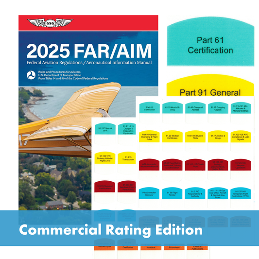 DIY Kit 2025 ASA FAR/AIM Book + 49 Tabs for Commercial Rating - Commercial Kit