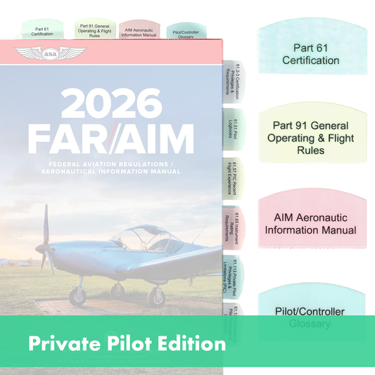 Tabs for FAR/AIM 2026/2025 for Private Pilot License - VFR - 50 tabs