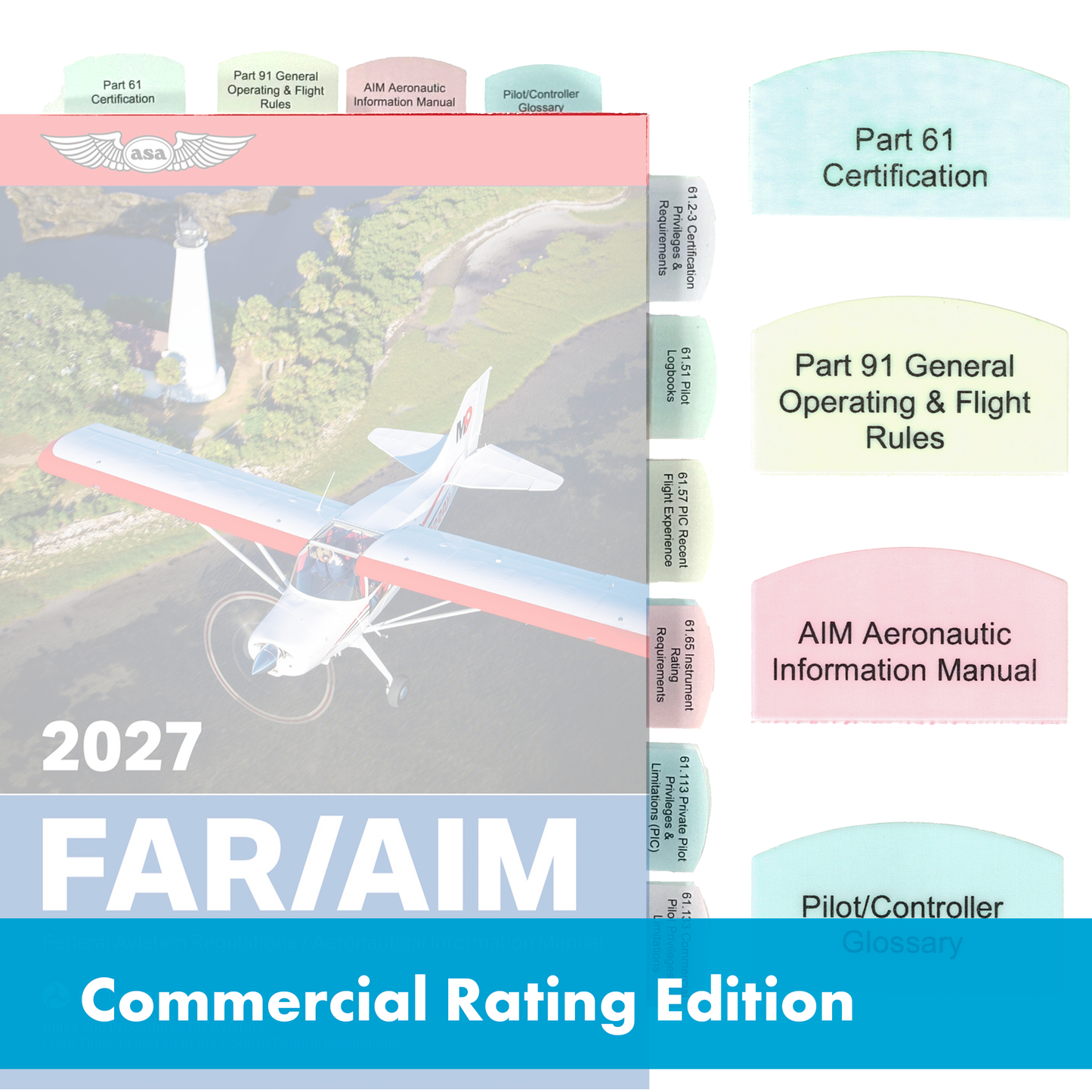Tabs for FAR/AIM 2027/2026 for Commercial Rating - 50 tabs