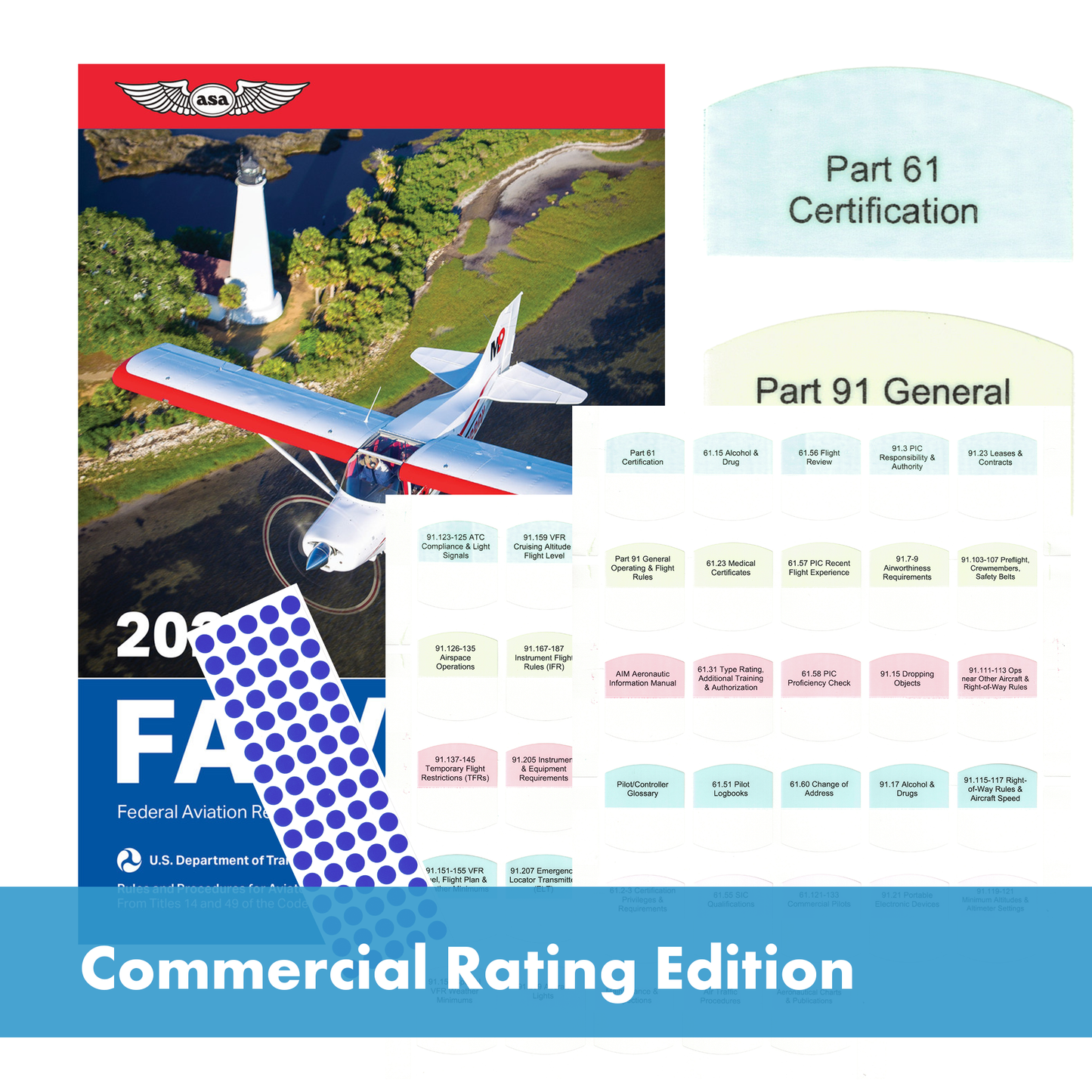 DIY Kit 2027 ASA FAR/AIM Book + 50 Tabs for Commercial Rating - Commercial Kit