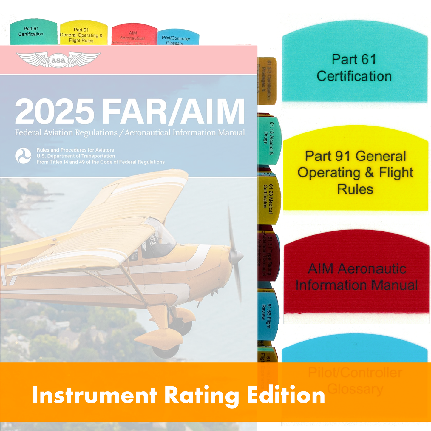 Tabs for FAR/AIM 2025/2024 for Instrument Flight Rules - IFR - 50 tabs