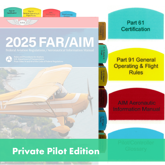 Tabs for FAR/AIM 2025/2024 for Private Pilot License - VFR - 50 tabs